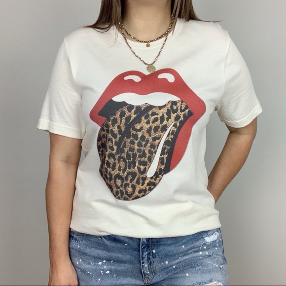 Rolling Stones Leopard Tongue Graphic Band Tee - Picture 2 of 7
